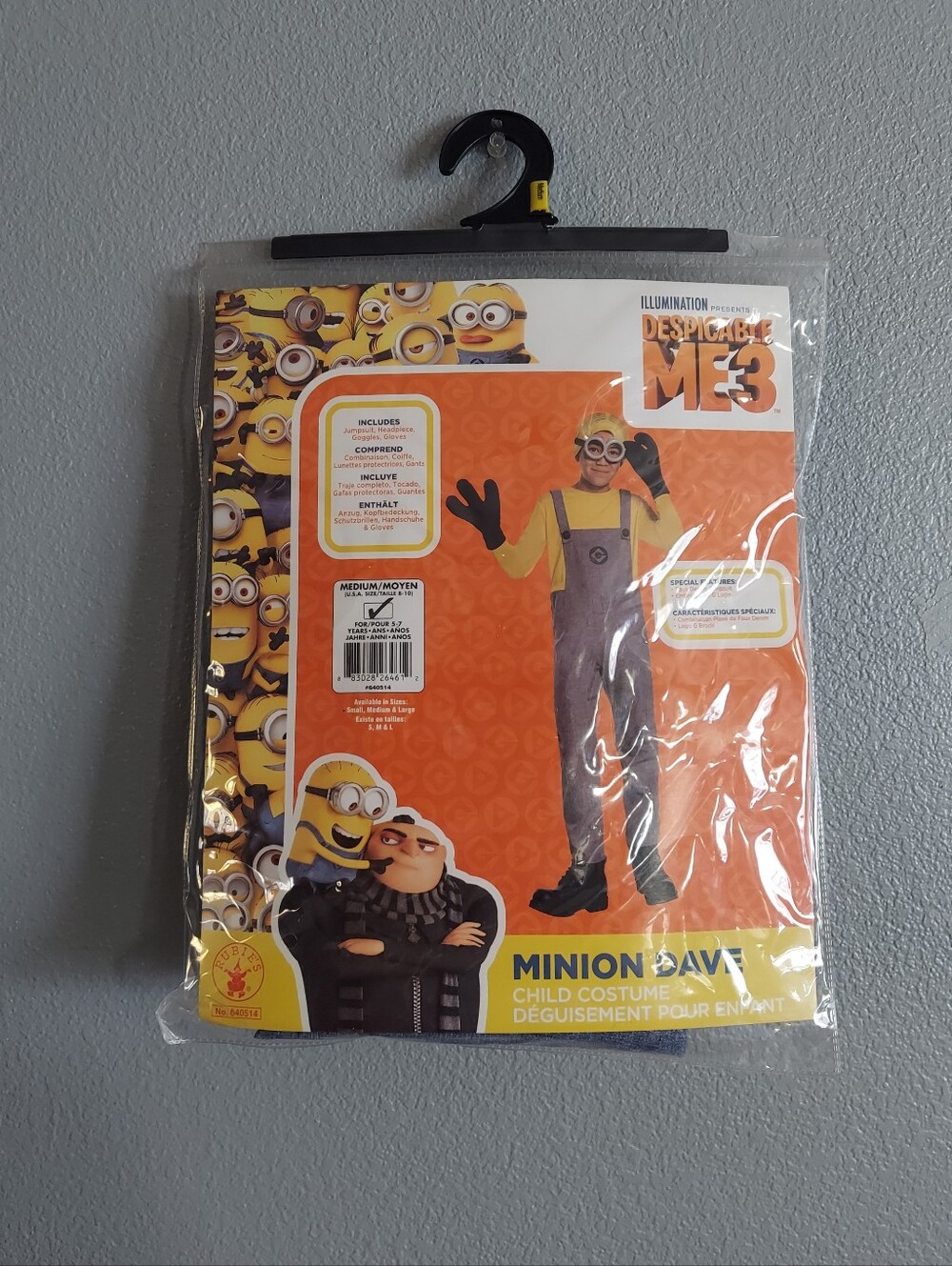 Despicable Me 3 Minion Dave Kids Halloween Costume - Size Medium